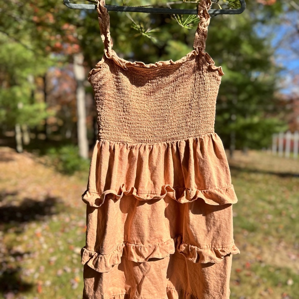 Love Tree Tan Ruffle Dress